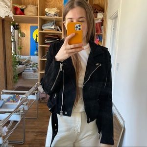 BLANK NYC Black Suede Moto Jacket